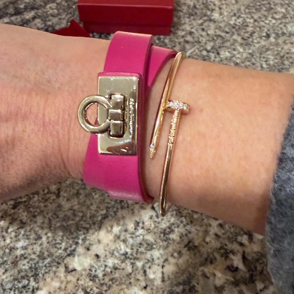 Salvatore Ferragamo Leather Wrap Bracelet